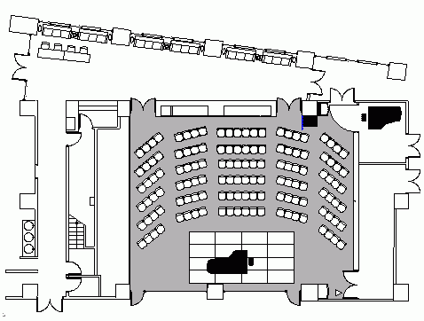 瀟洒な屋上庭園をバックにコンサート